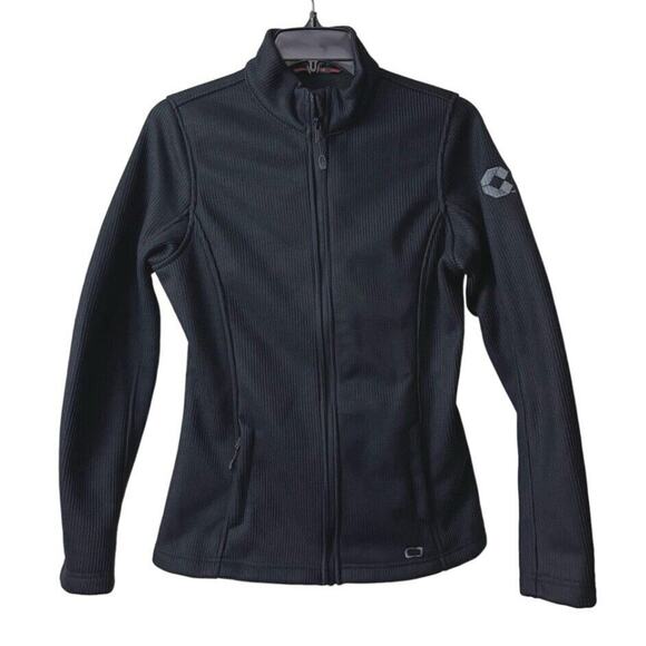 OGIO Grit Fleece Jacket Womens Small Black Knit Full Zip Embroidered Logo - Picture 1 of 16